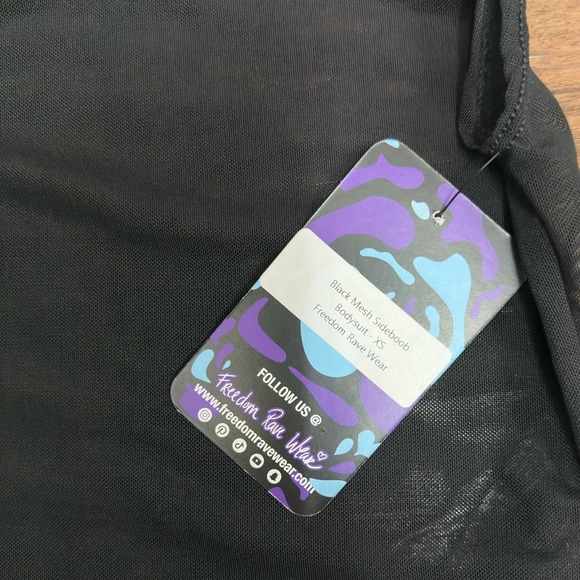 Freedom Rave Wear mesh side boob bodysuit - Picture 3 of 4